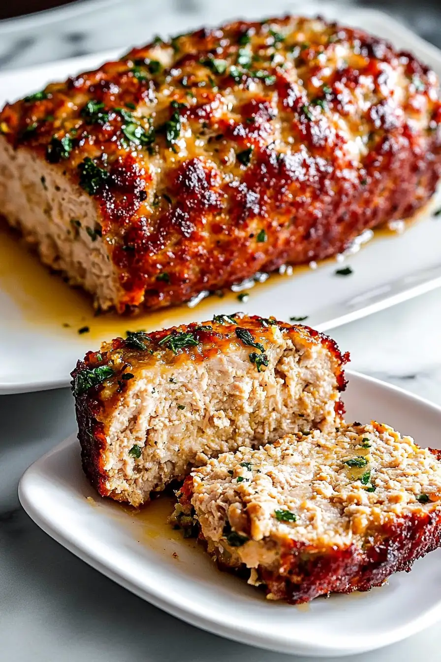 Garlic Parmesan Chicken Meatloaf