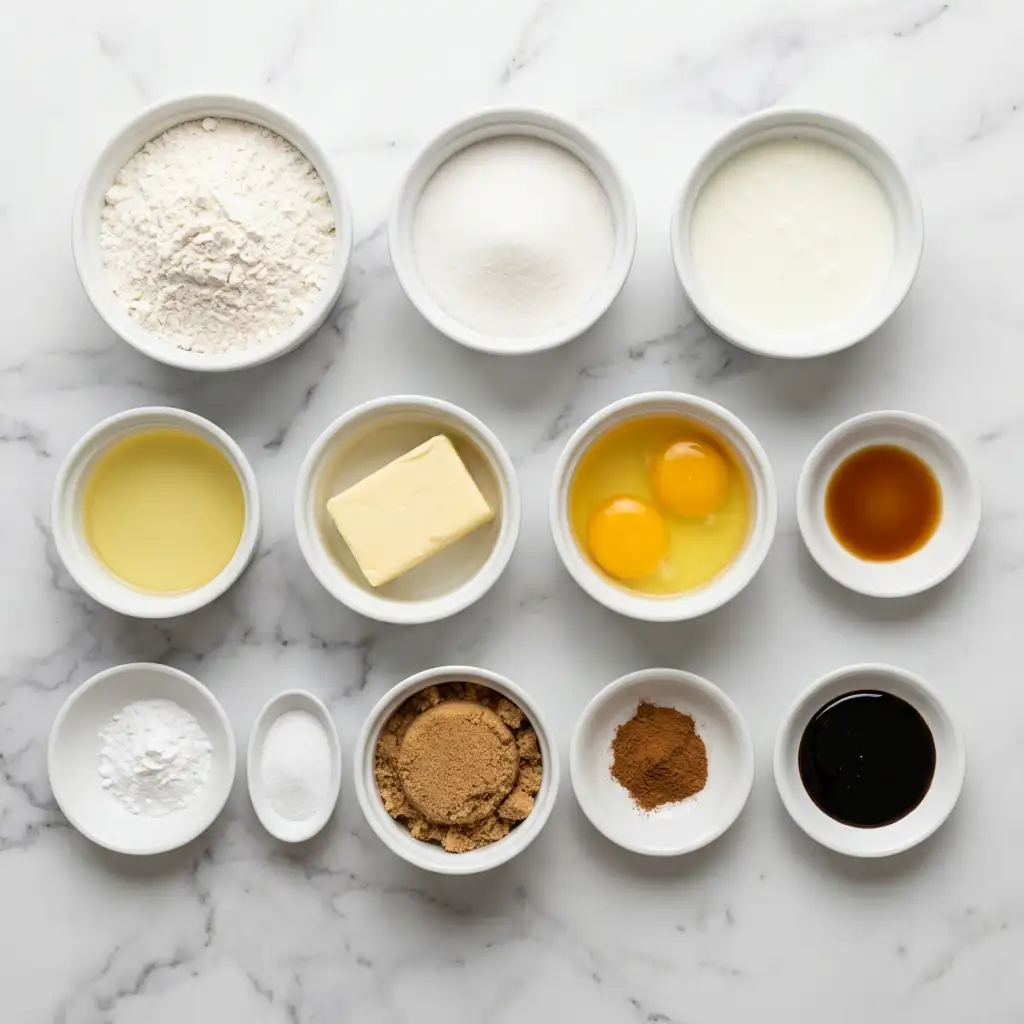 Ingredients for 45-Minute Cinnamon Swirl Donut Bread You’ll Devour Instantly