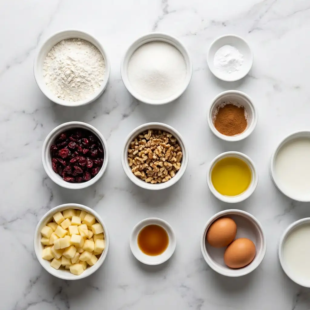 Ingredients for Cinnamon Sugar Apple Loaf