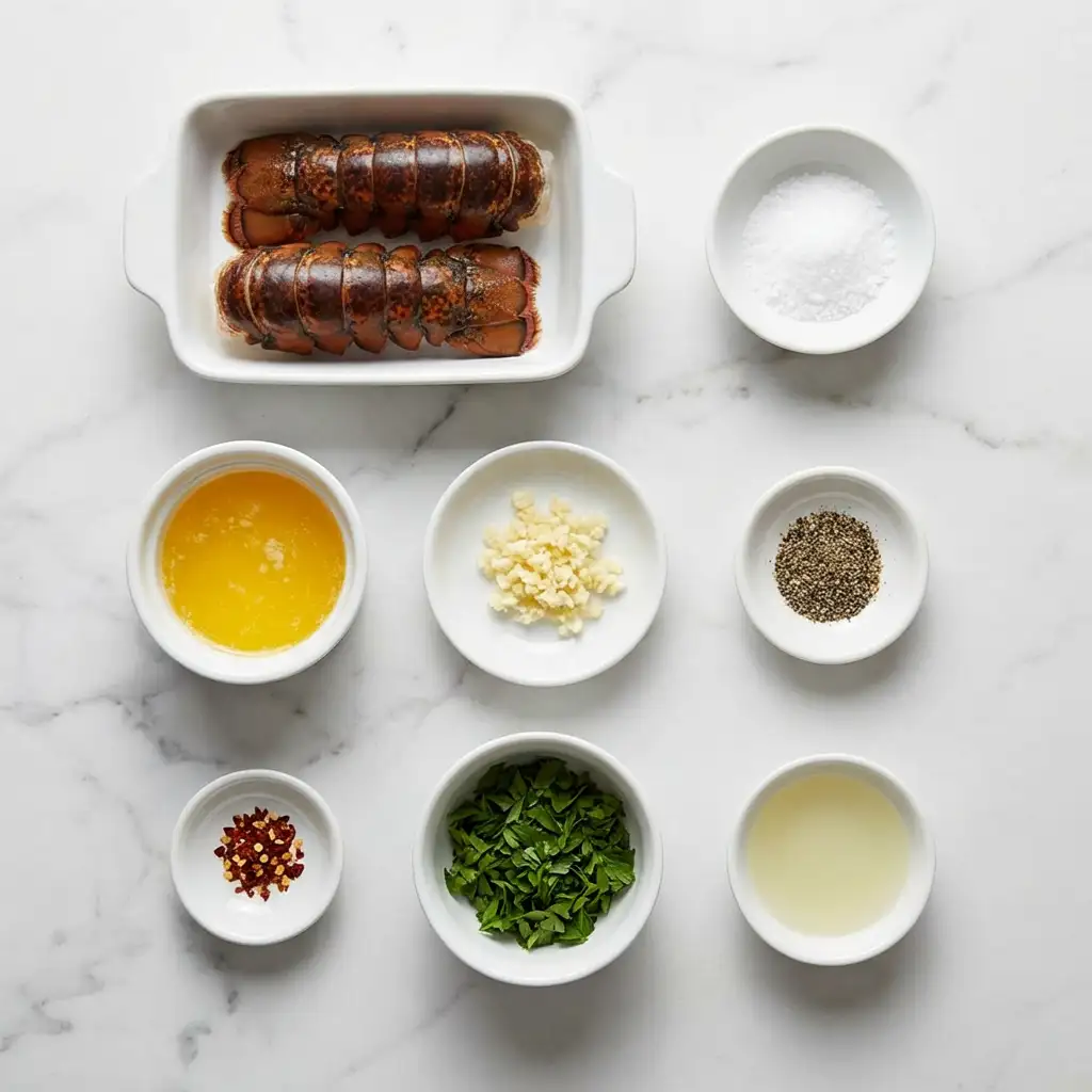 Ingredients for Creamy Garlic Butter Lobster Tails