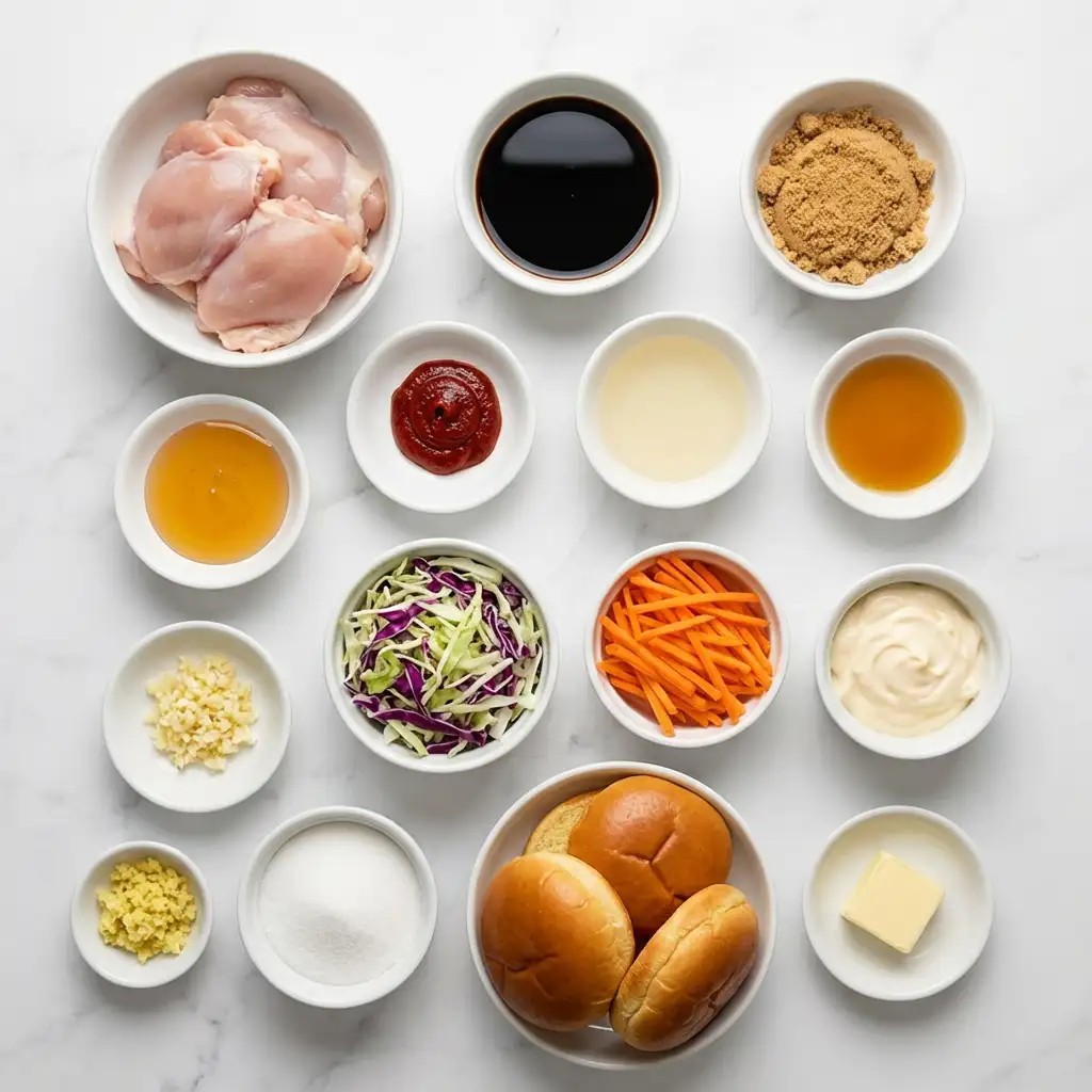Ingredients for Korean BBQ Chicken Sandwich
