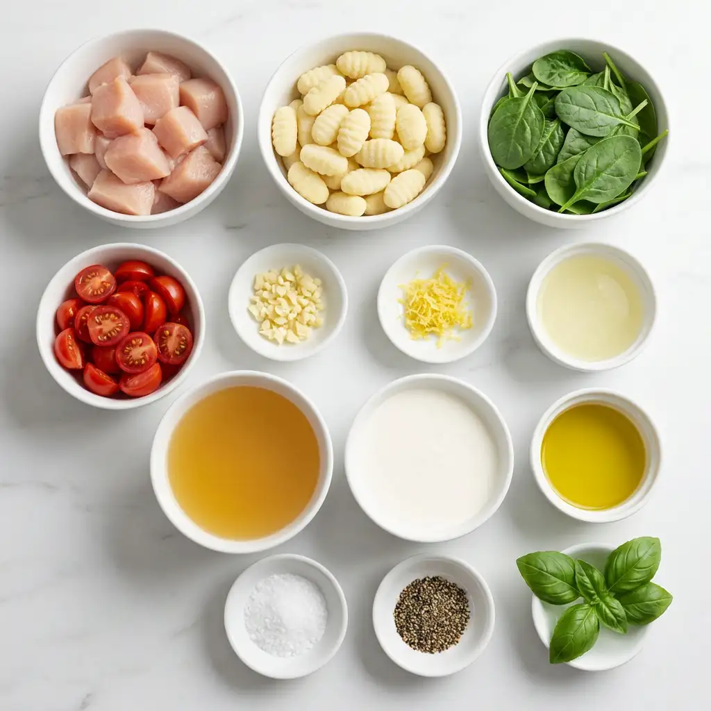 Ingredients for Lemon Chicken Gnocchi