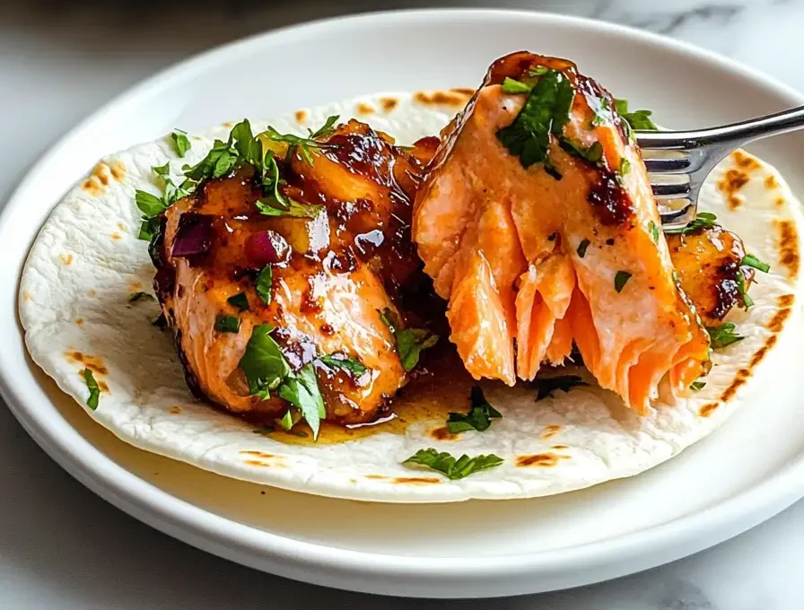 Chipotle Honey Salmon Tacos with Pineapple Salsa
