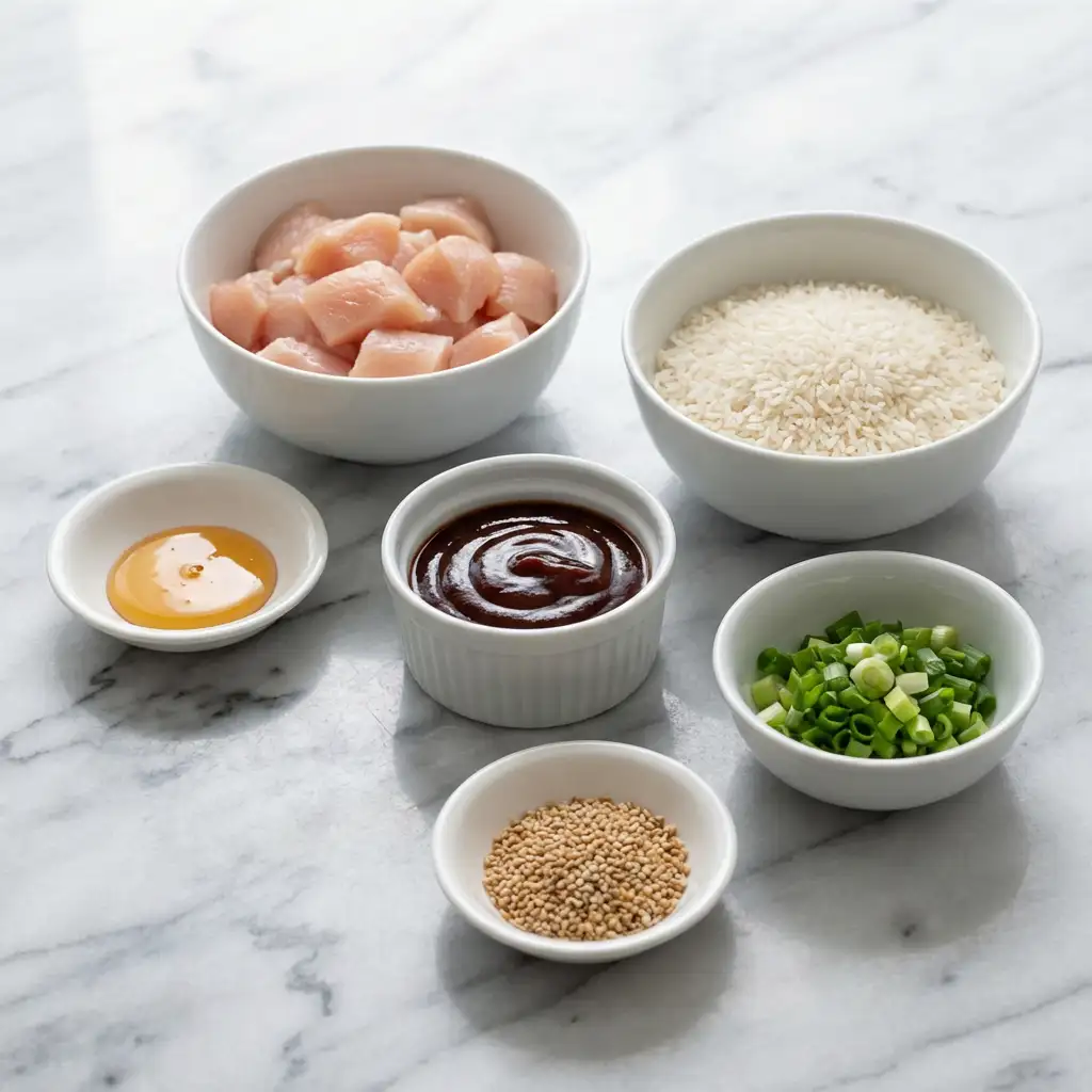 Ingredients for Honey Bbq Chicken Rice