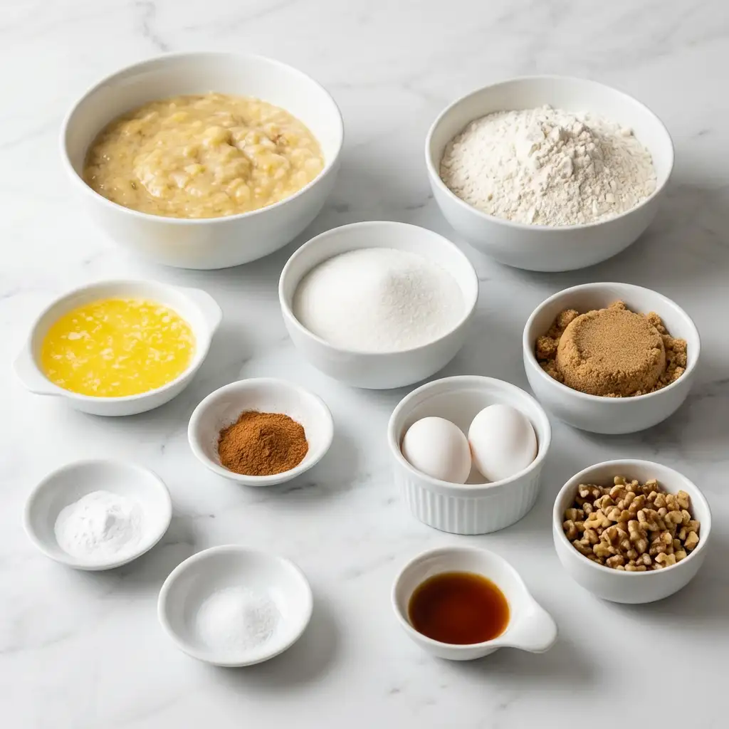 Ingredients for Cinnamon Swirl Banana Bread