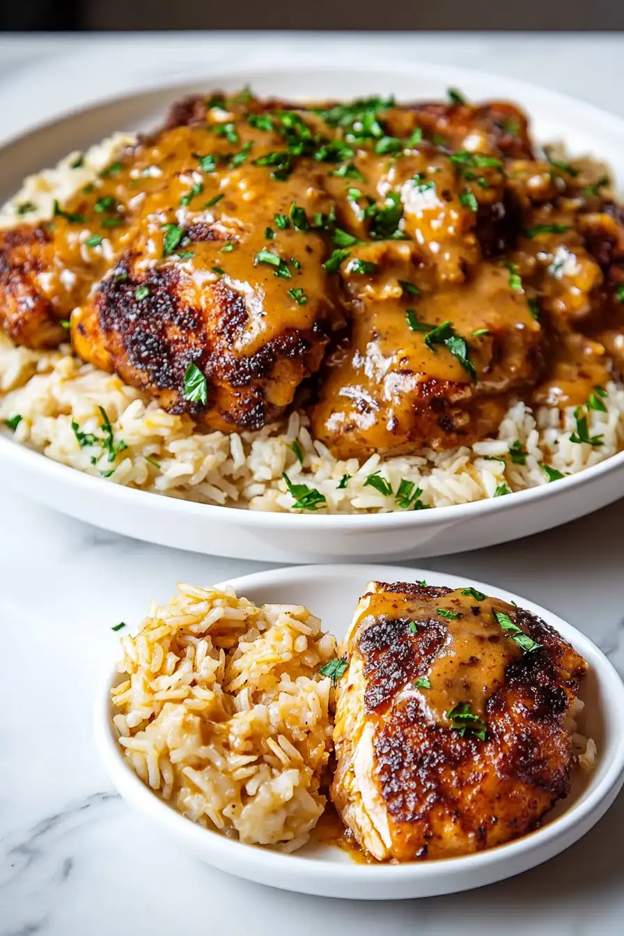 Smothered Chicken and Rice