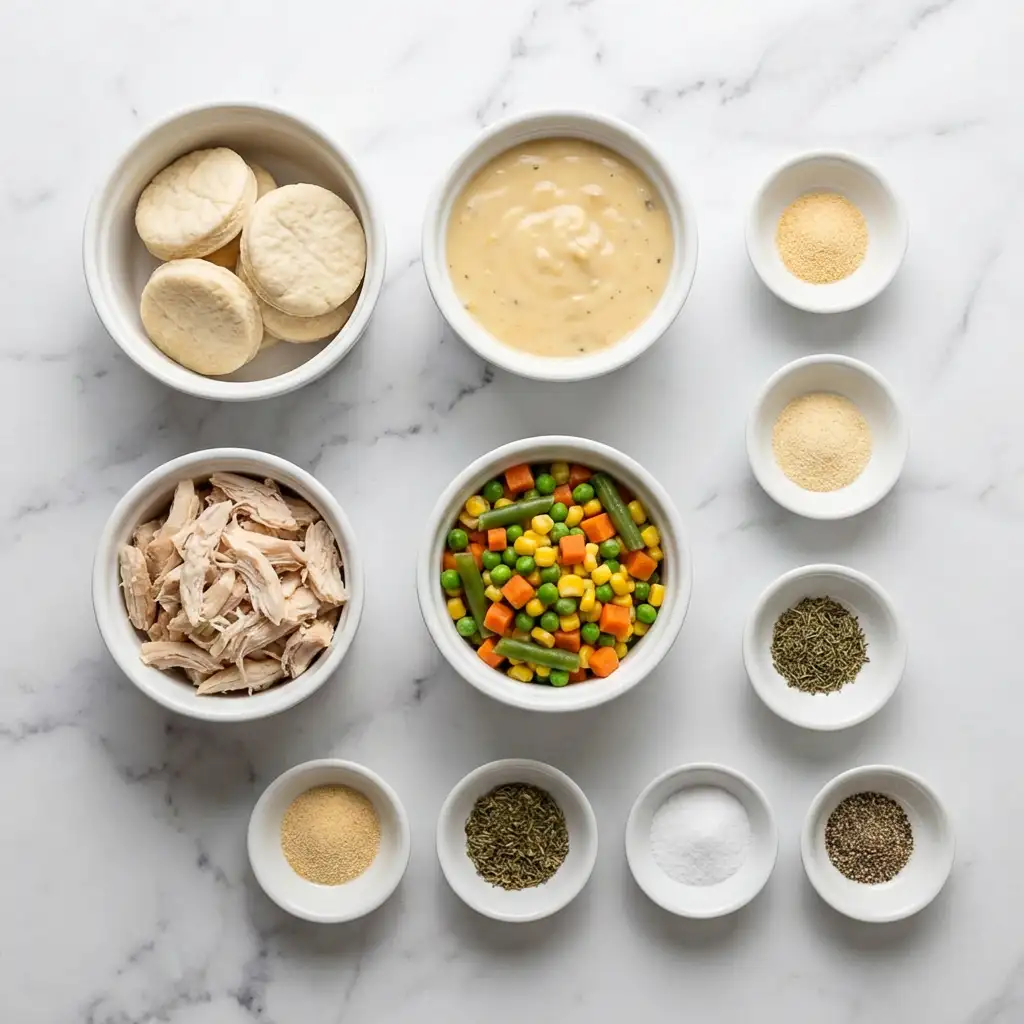 Ingredients for Homemade Mini Chicken Pot Pies