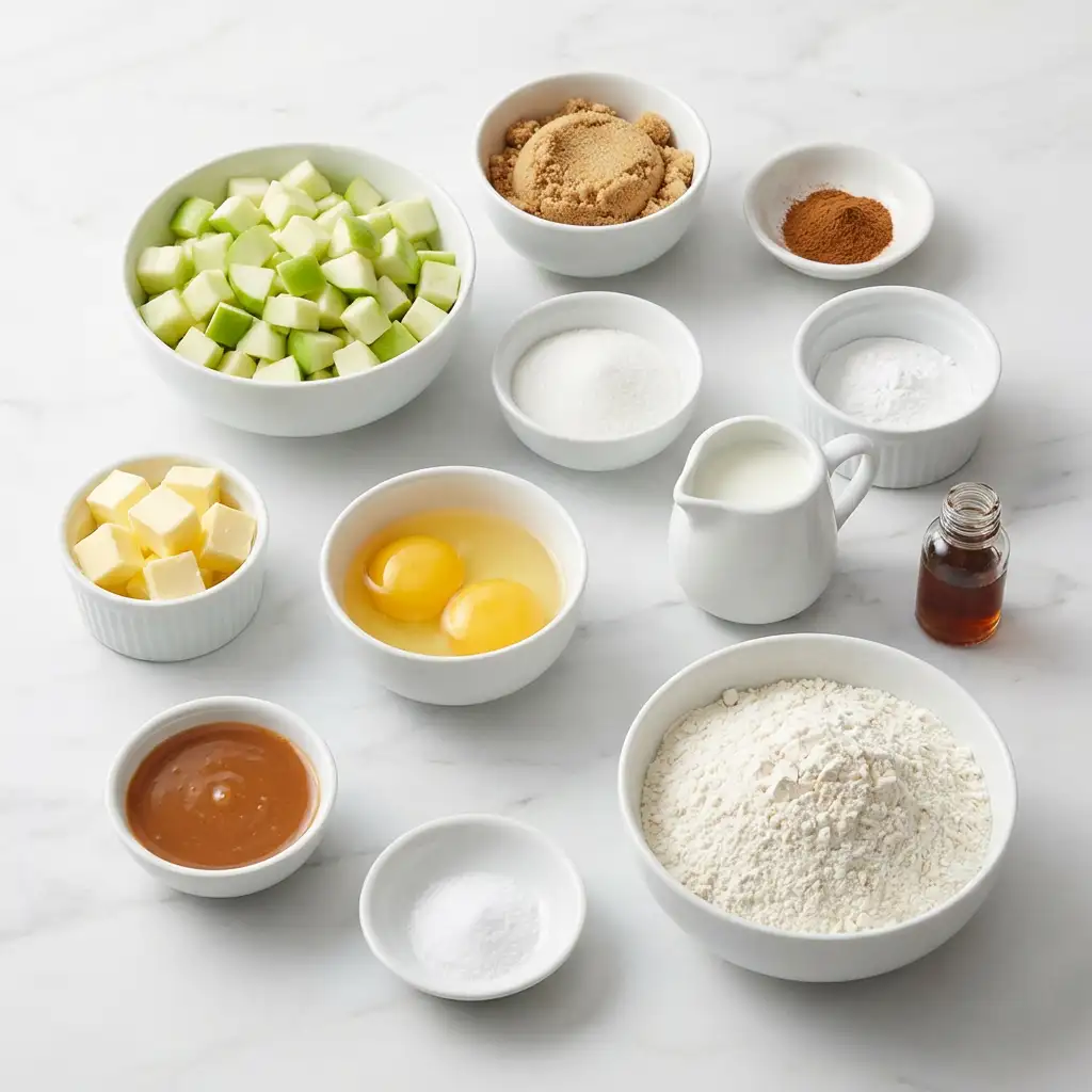 Ingredients for Caramel Apple Fritter Bread