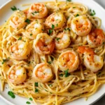 Shrimp Scampi Garlic Cream Pasta