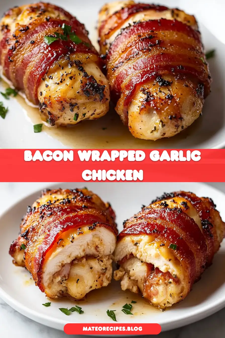 Bacon Wrapped Garlic Parmesan Chicken