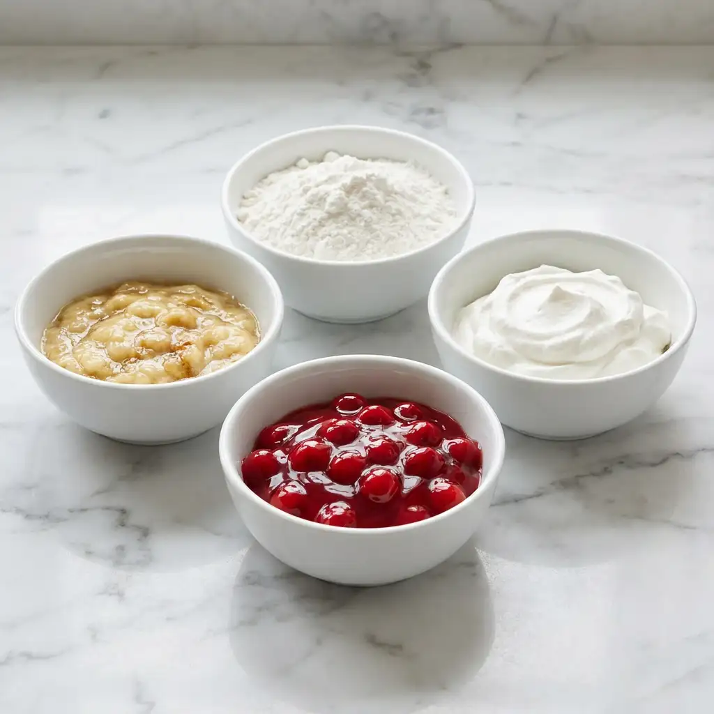 Ingredients for 3-Ingredient Banana Cherry Angel Cloud Cake