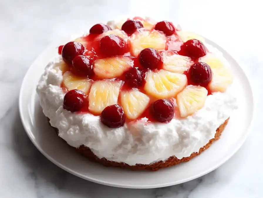 Cherry Pineapple Angel Cloud Cake 🍒🍍☁️