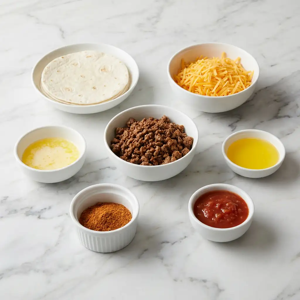 Ingredients for Cheesy Taco Sticks