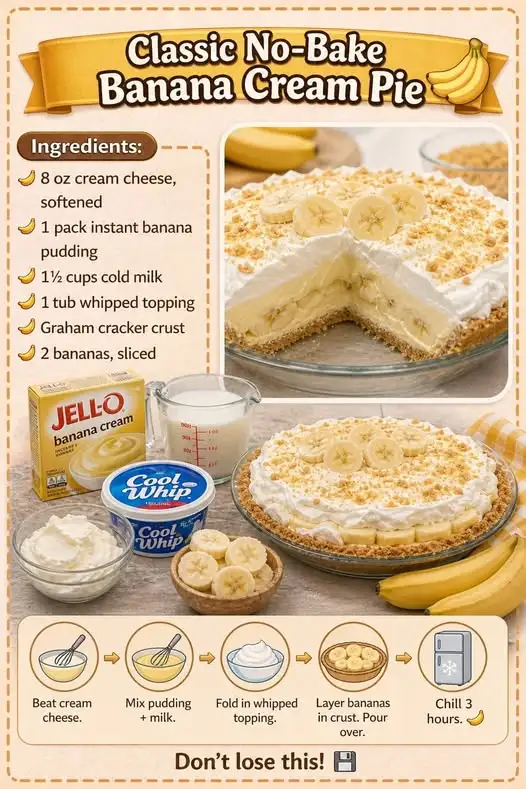 Classic No-Bake Banana Cream Pie