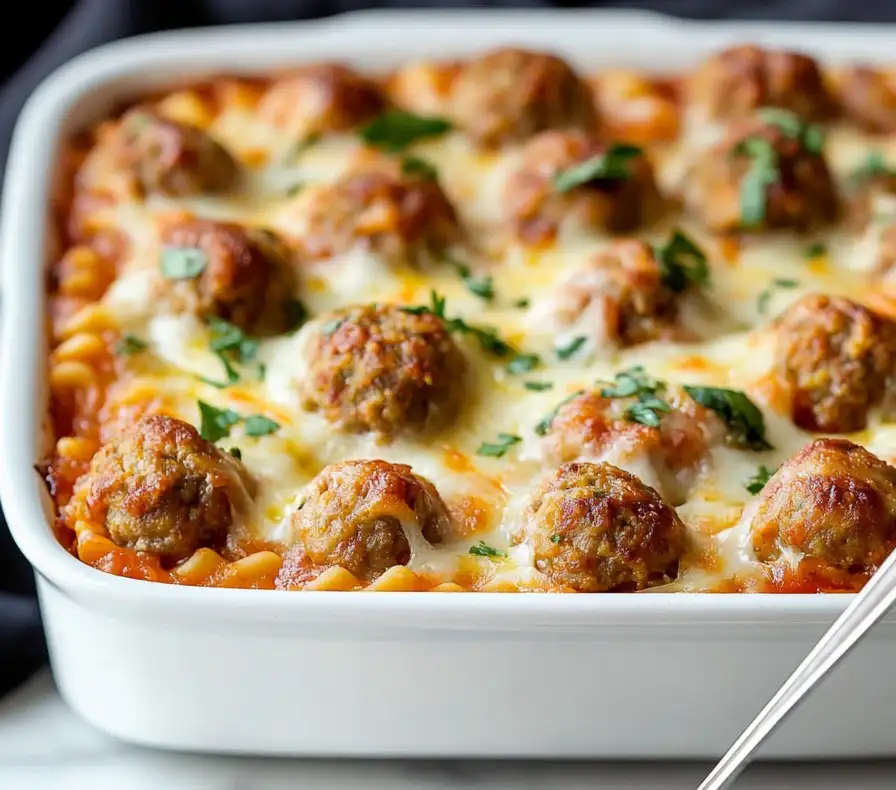Dump and Bake Meatball Casserole
