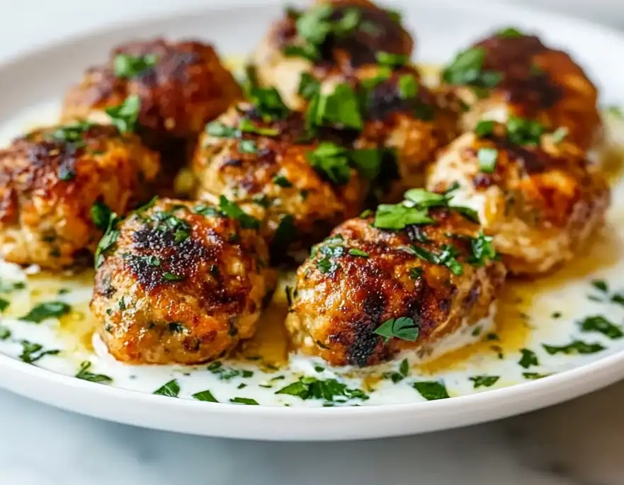 Chicken Kofta Garlic Yogurt Sauce