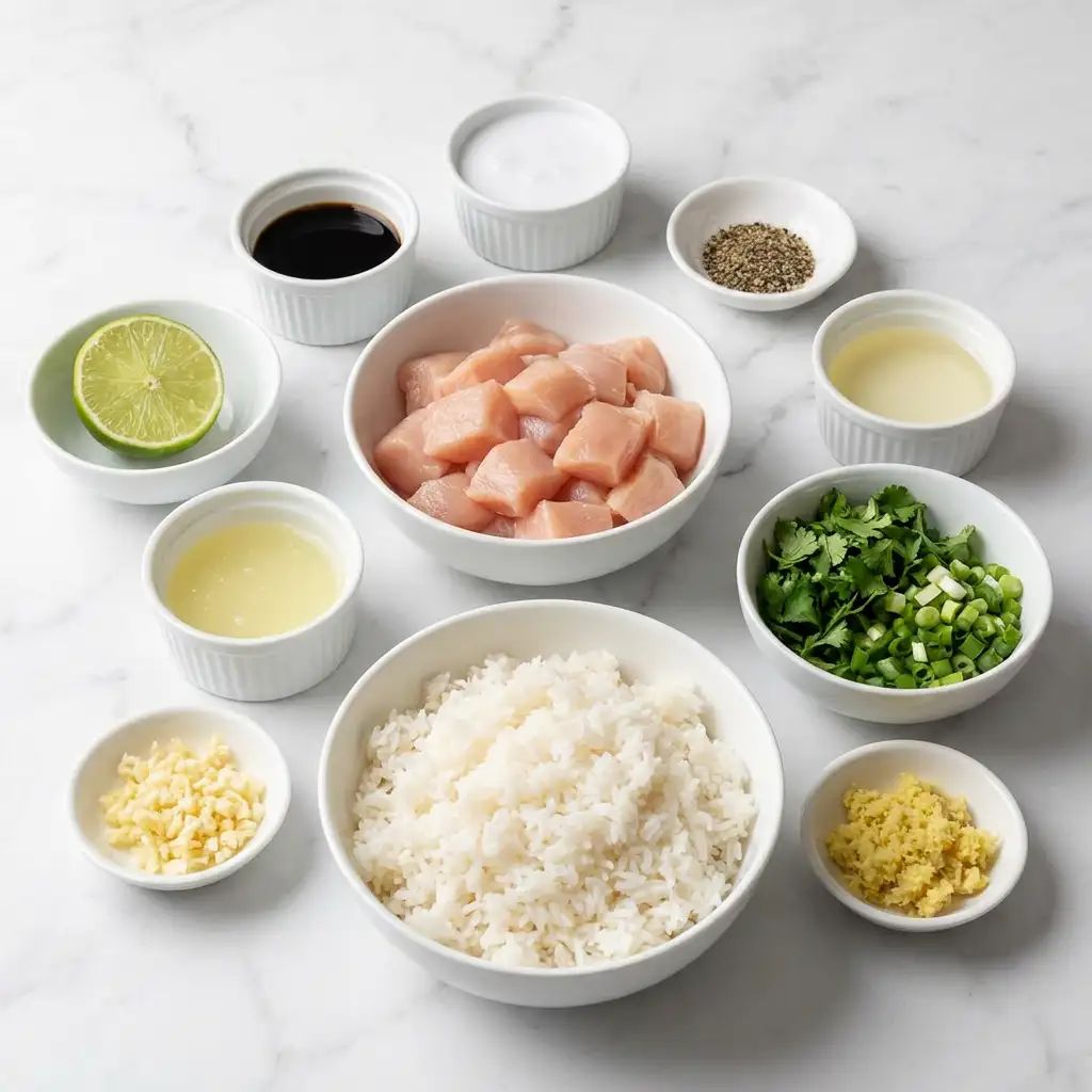 Ingredients for Coconut Chicken Rice Bowl: Creamy Comfort in Every Bite