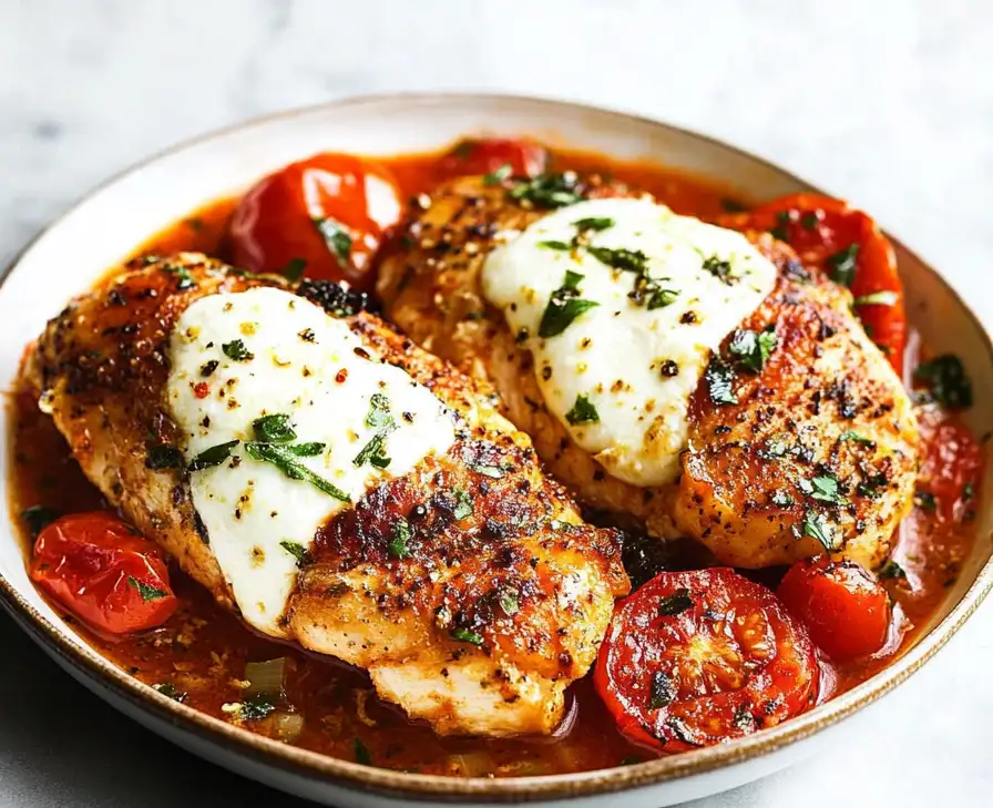 Garlic Tomato Chicken with Mozzarella
