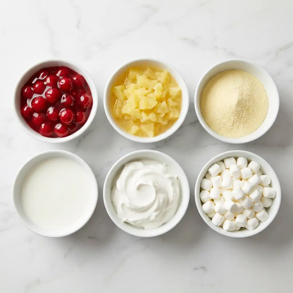 Ingredients for Cherry Pineapple Fluff 🍒🍍