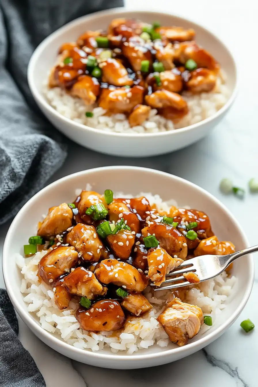 Honey Garlic Chicken Rice Bowls