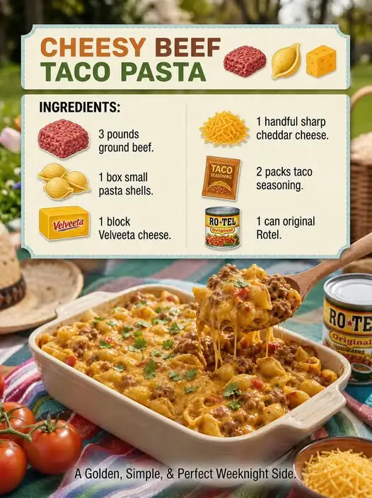 Cheesy Beef Taco Pasta