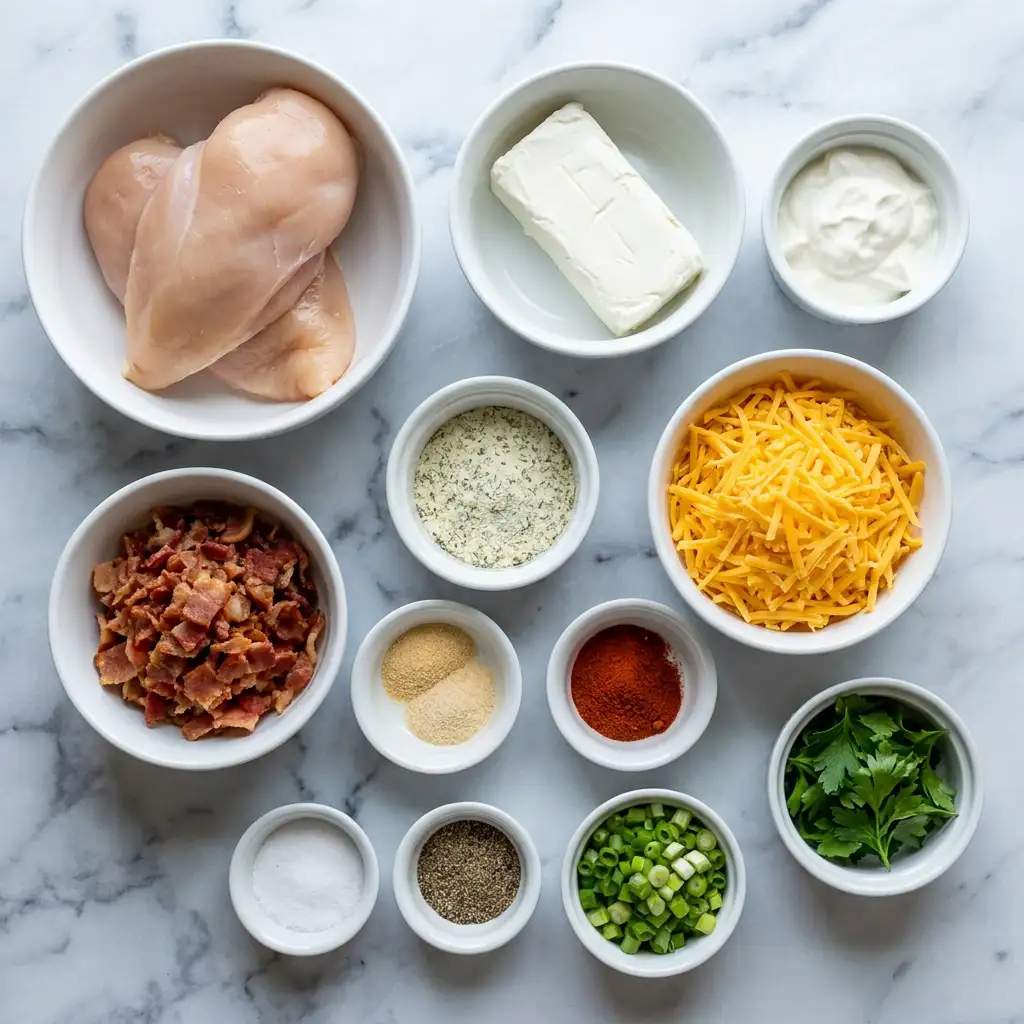 Ingredients for Slow Cooker Million Dollar Chicken