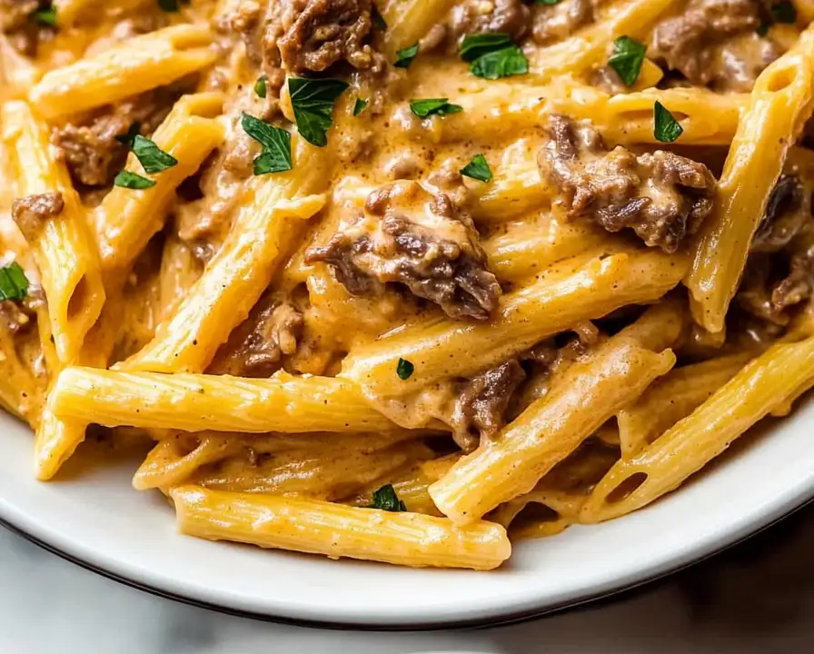 Creamy High Protein Beef Pasta