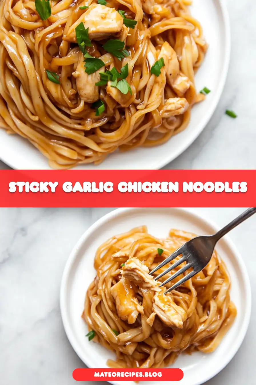 Sticky Garlic Chicken Noodles Recipe