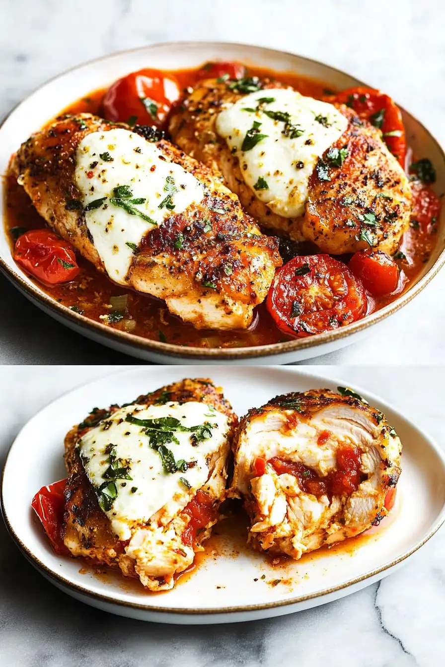 Garlic Tomato Chicken with Mozzarella