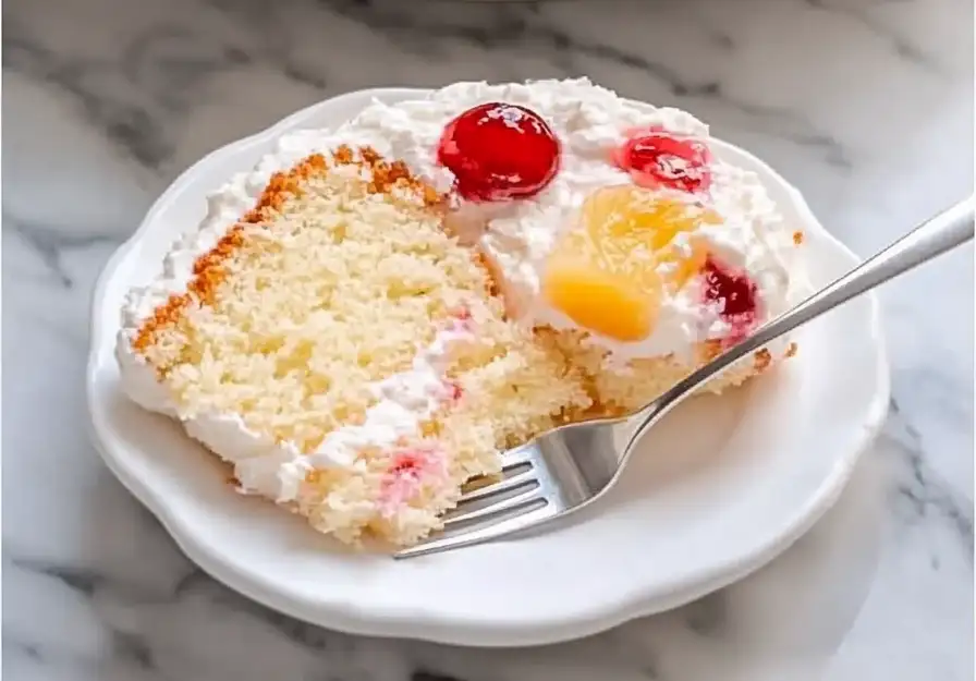 3-Ingredient Cherry Pineapple Angel Cloud Cake