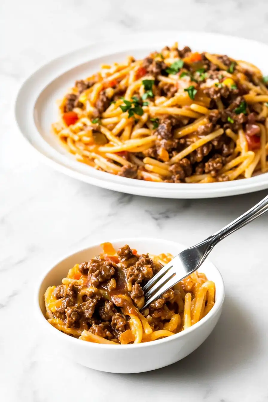 One Pot Beef Taco Pasta