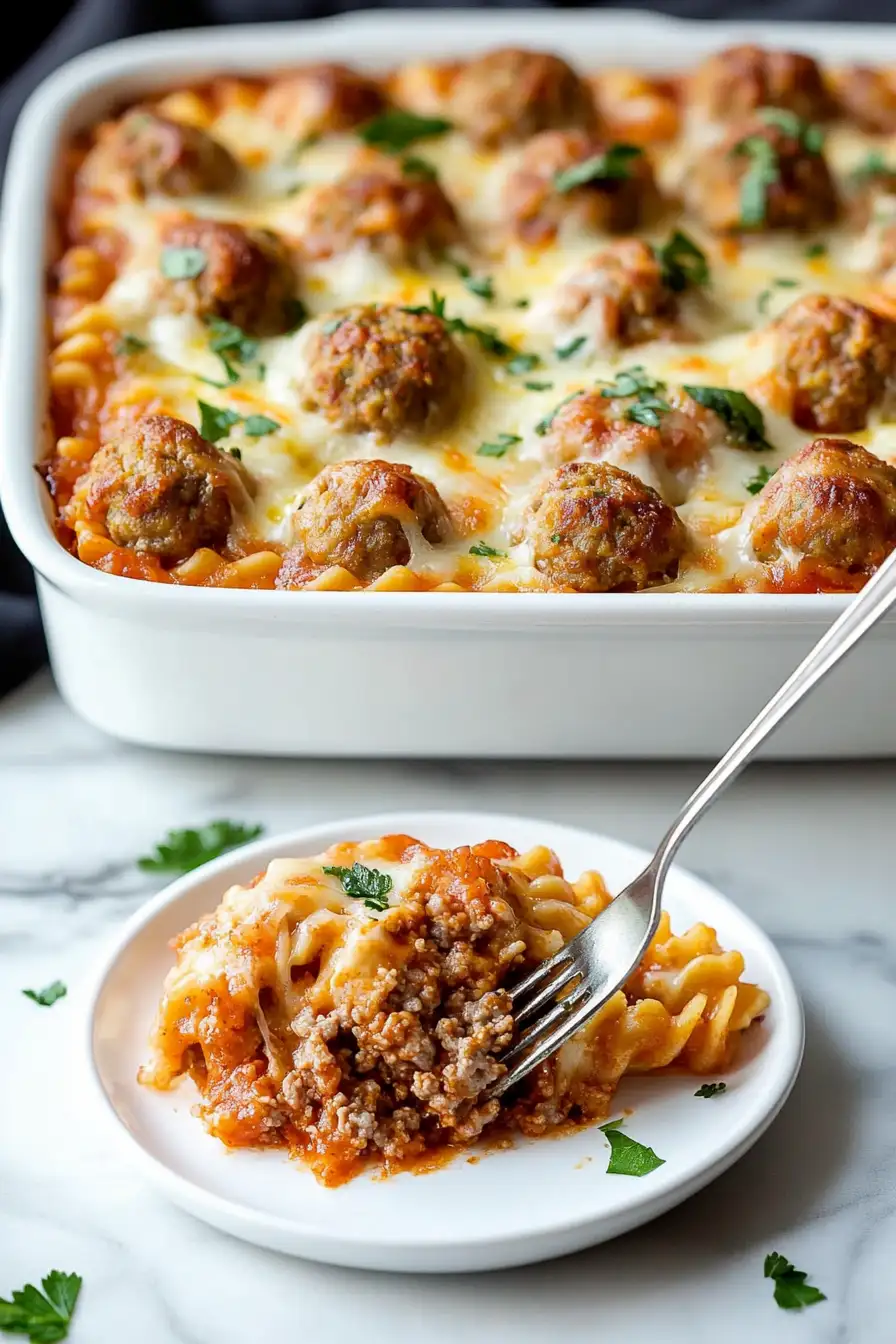Dump and Bake Meatball Casserole
