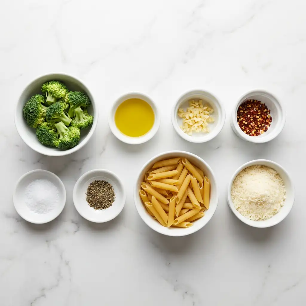 Ingredients for Light and Healthy Broccoli Pasta