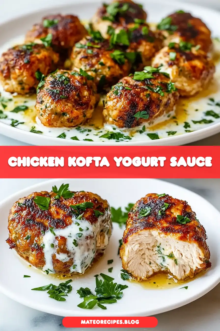 Chicken Kofta Garlic Yogurt Sauce