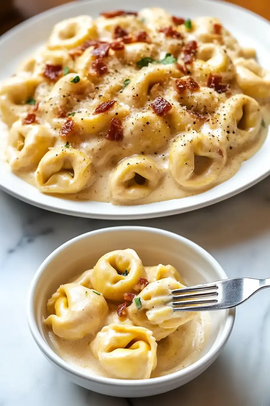 Creamy Tortellini Carbonara Recipe