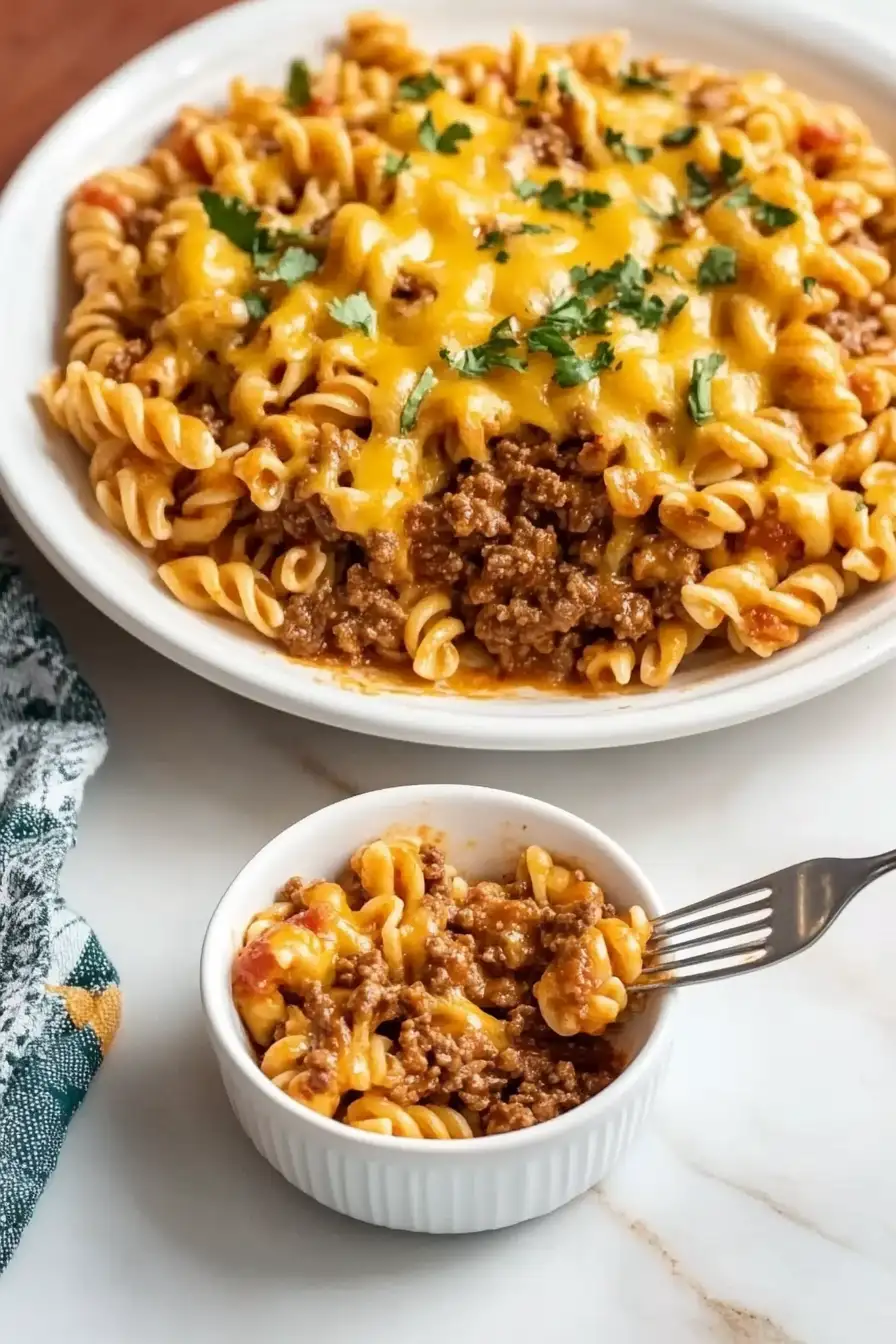 Cheesy Beef Taco Pasta