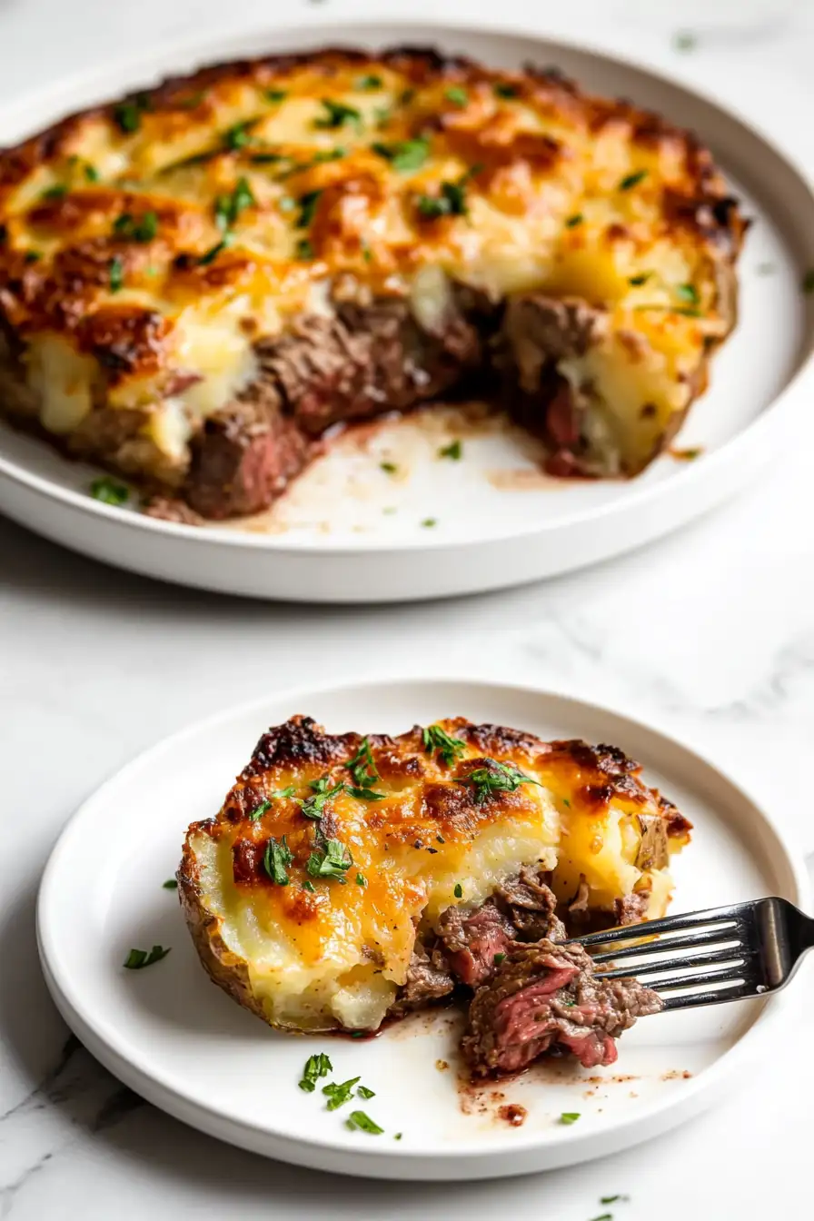 Crockpot Loaded Steak and Potato Bake