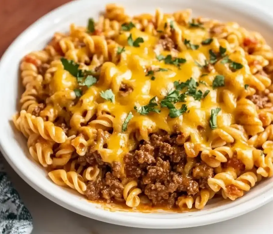 Cheesy Beef Taco Pasta