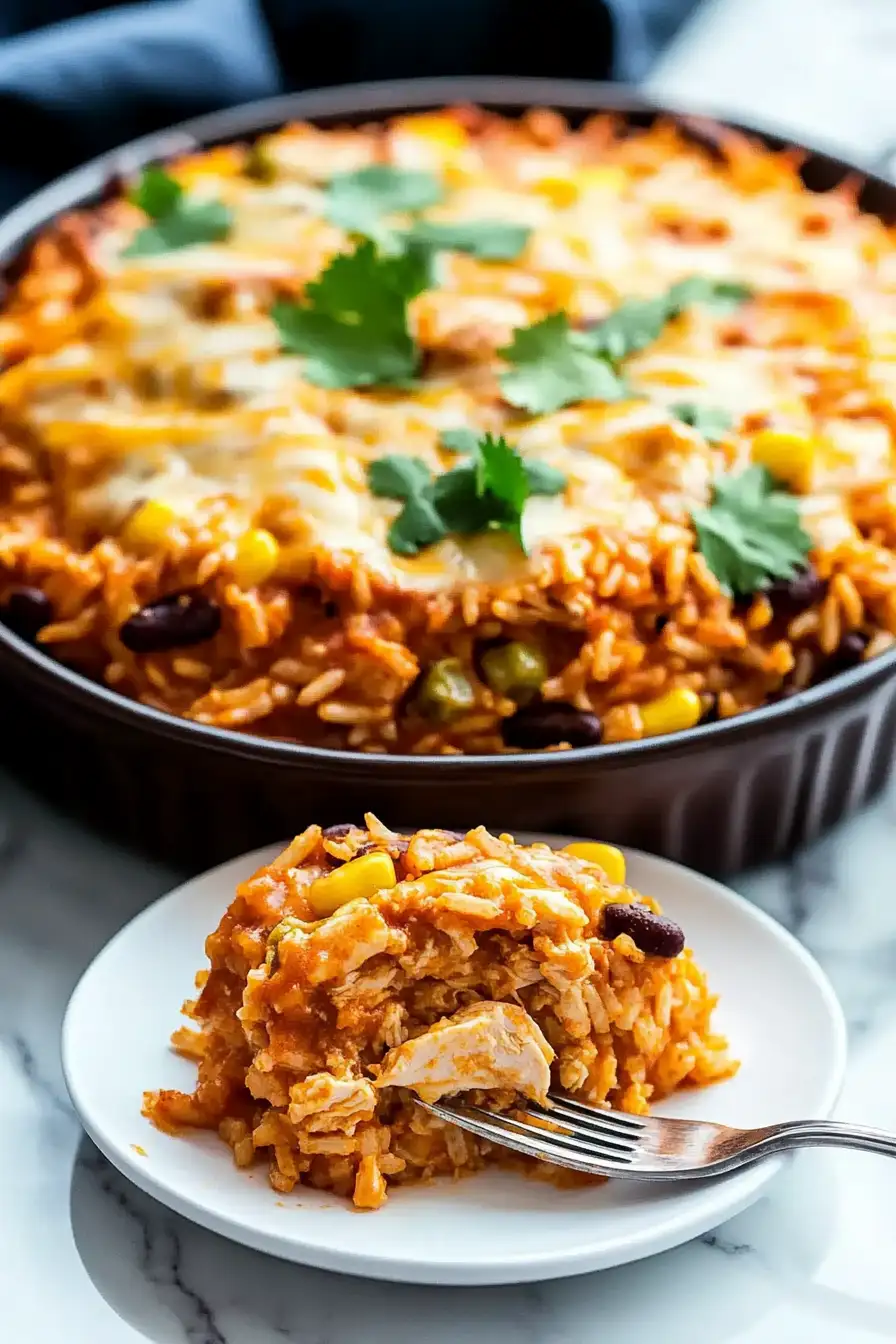Chicken Enchilada Rice Casserole