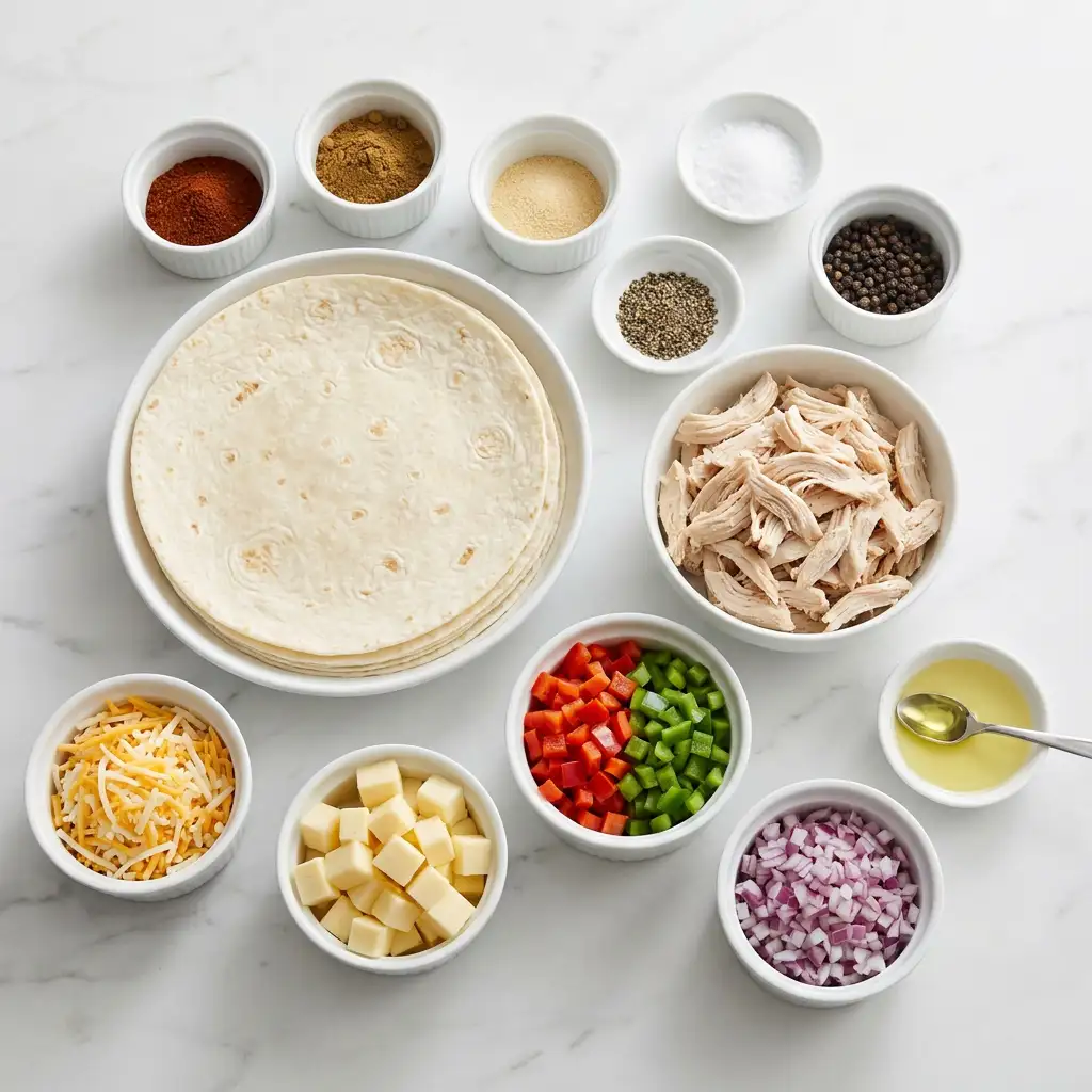 Ingredients for Family Favorite Chicken Quesadilla Recipe