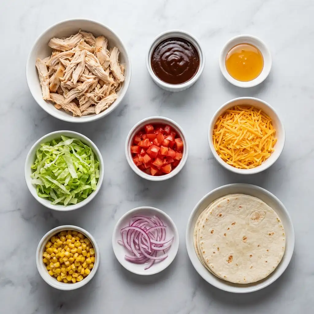 Ingredients for Honey Bbq Chicken Wraps