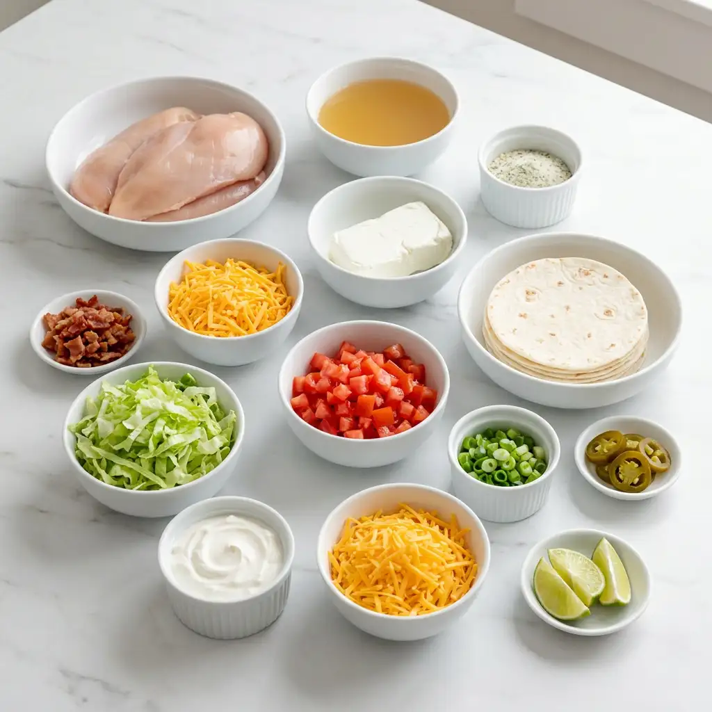 Ingredients for Crack Chicken Tacos
