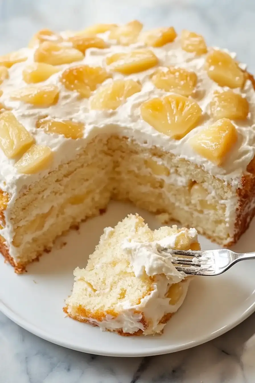 3-Ingredient Apple Pineapple Angel Cloud Cake 🍎🍍☁️