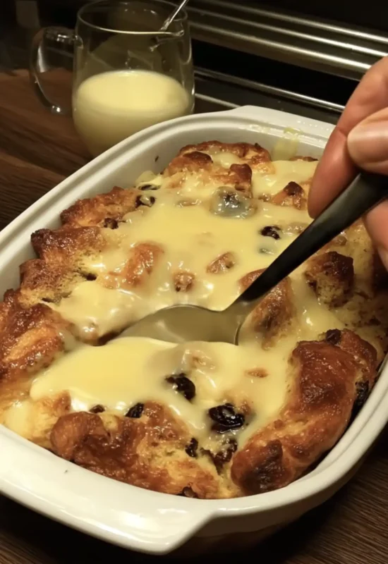 Bread Pudding with Vanilla Sauce
