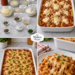CHEESY BAKED ZITI WITH GROUND BEEF