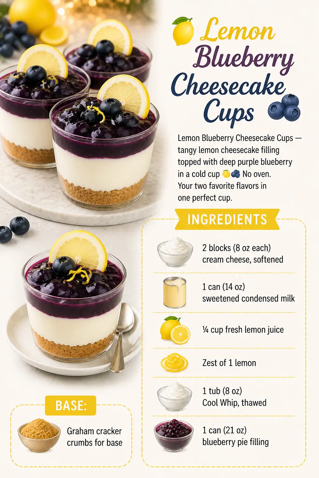 Lemon Blueberry Cheesecake Cups