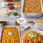 CHEESY CHICKEN ENCHILADA PASTA BAKE