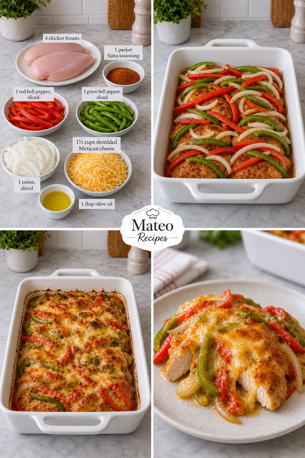 Cheesy Baked Fajita Chicken