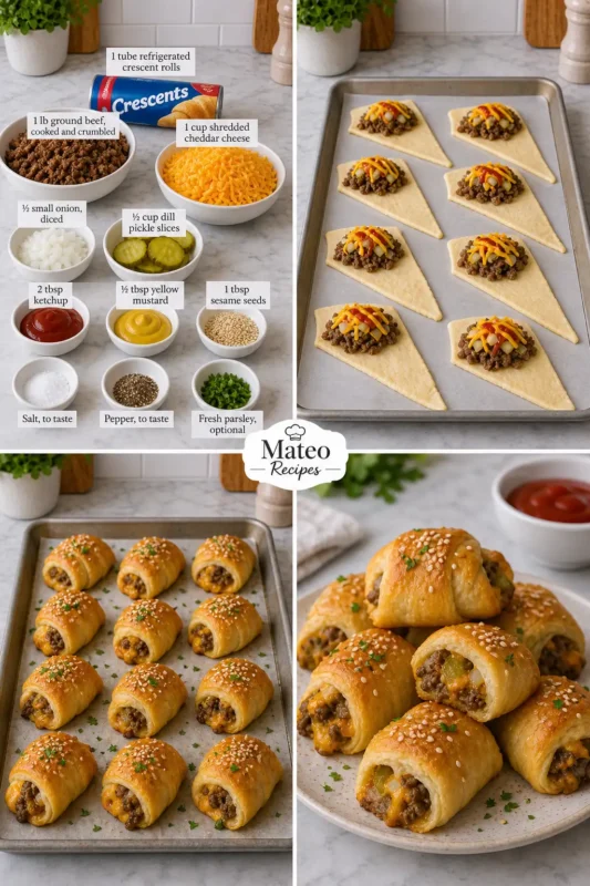 Cheeseburger Crescent Bites