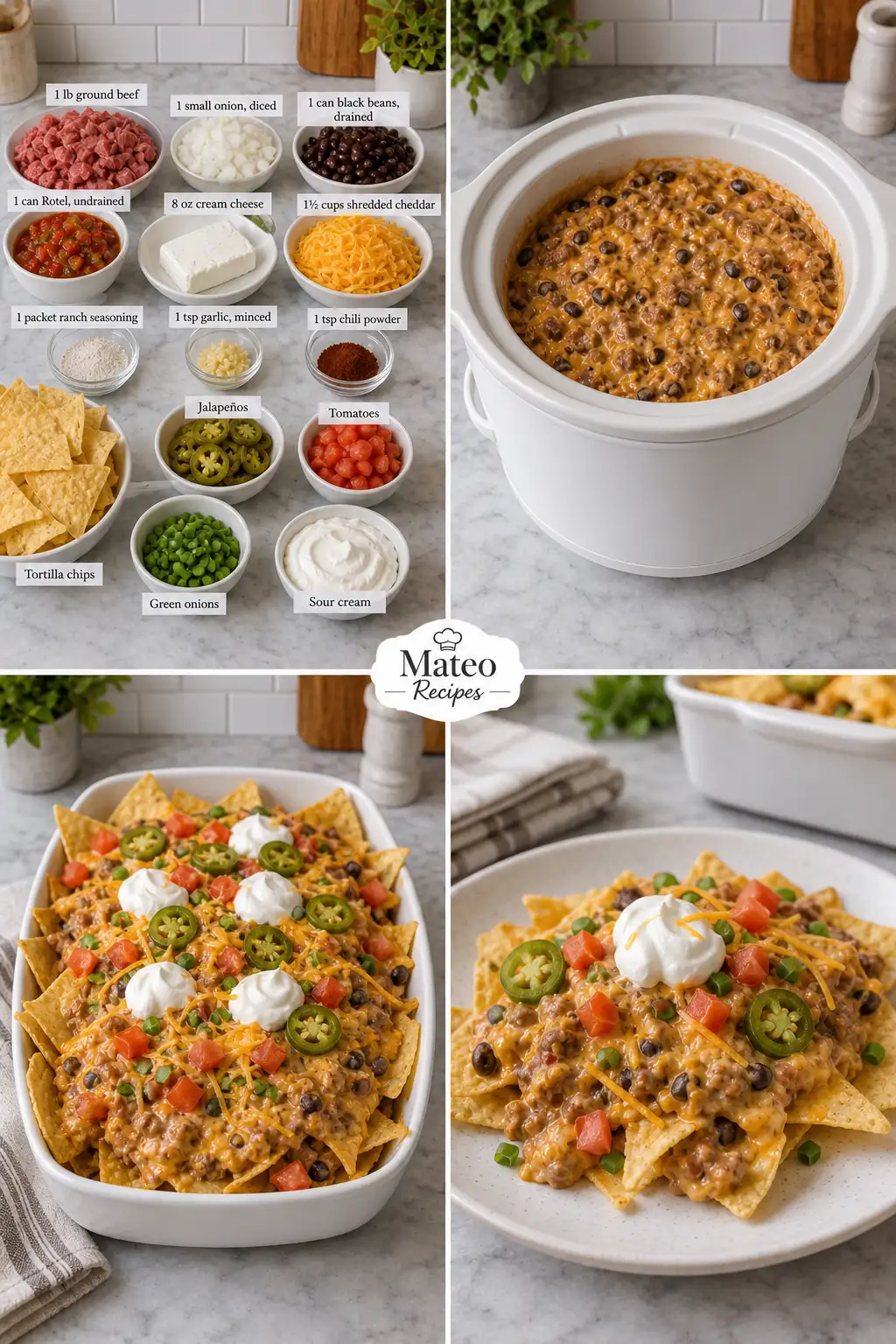 Crockpot Cheesy Beef Nachos